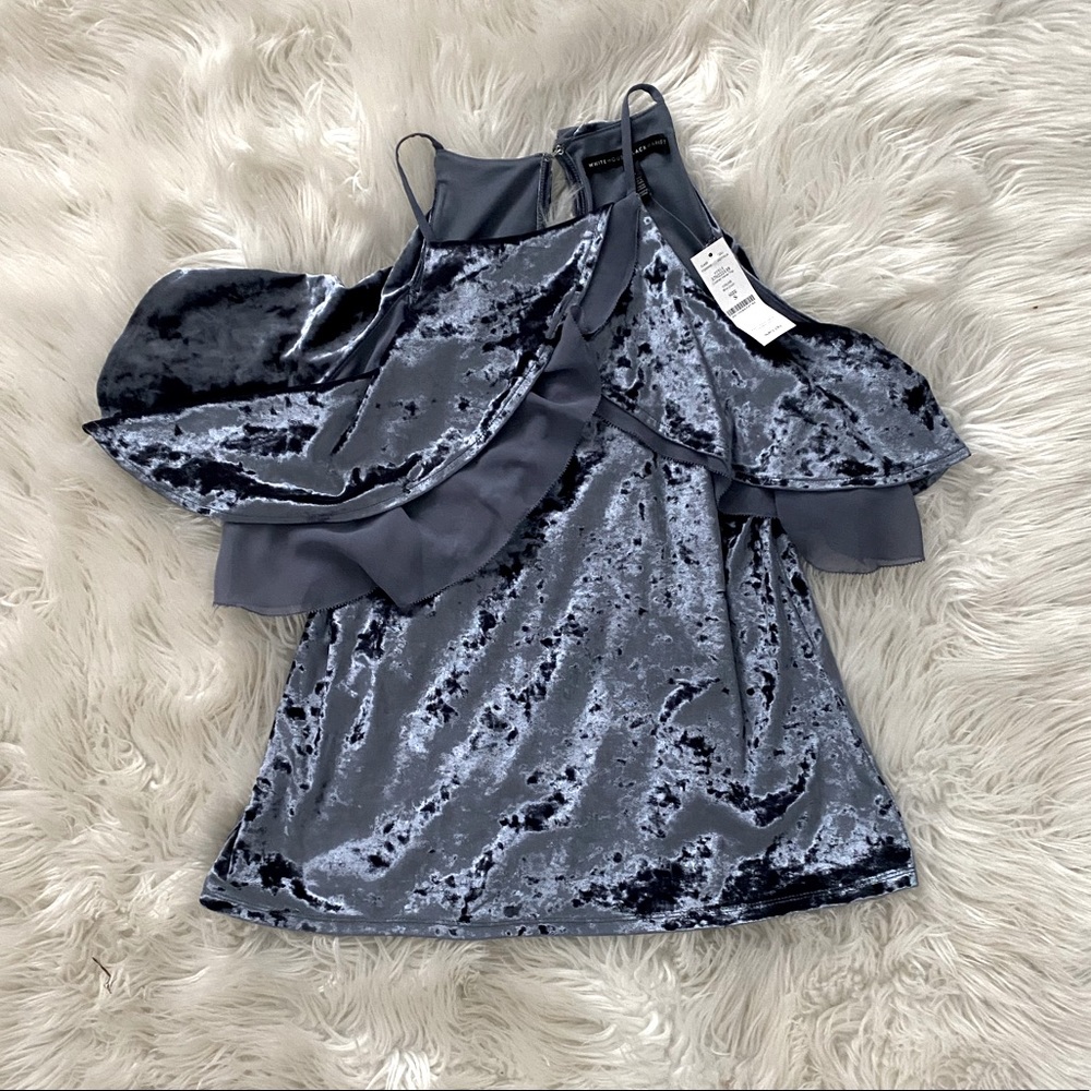 White House Black Market Crushed Velvet Top - Picture 2 of 7